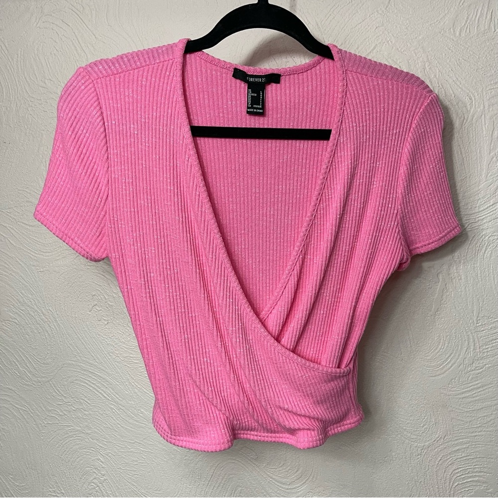 Forever 21 Pink Ribbed  Crop Top